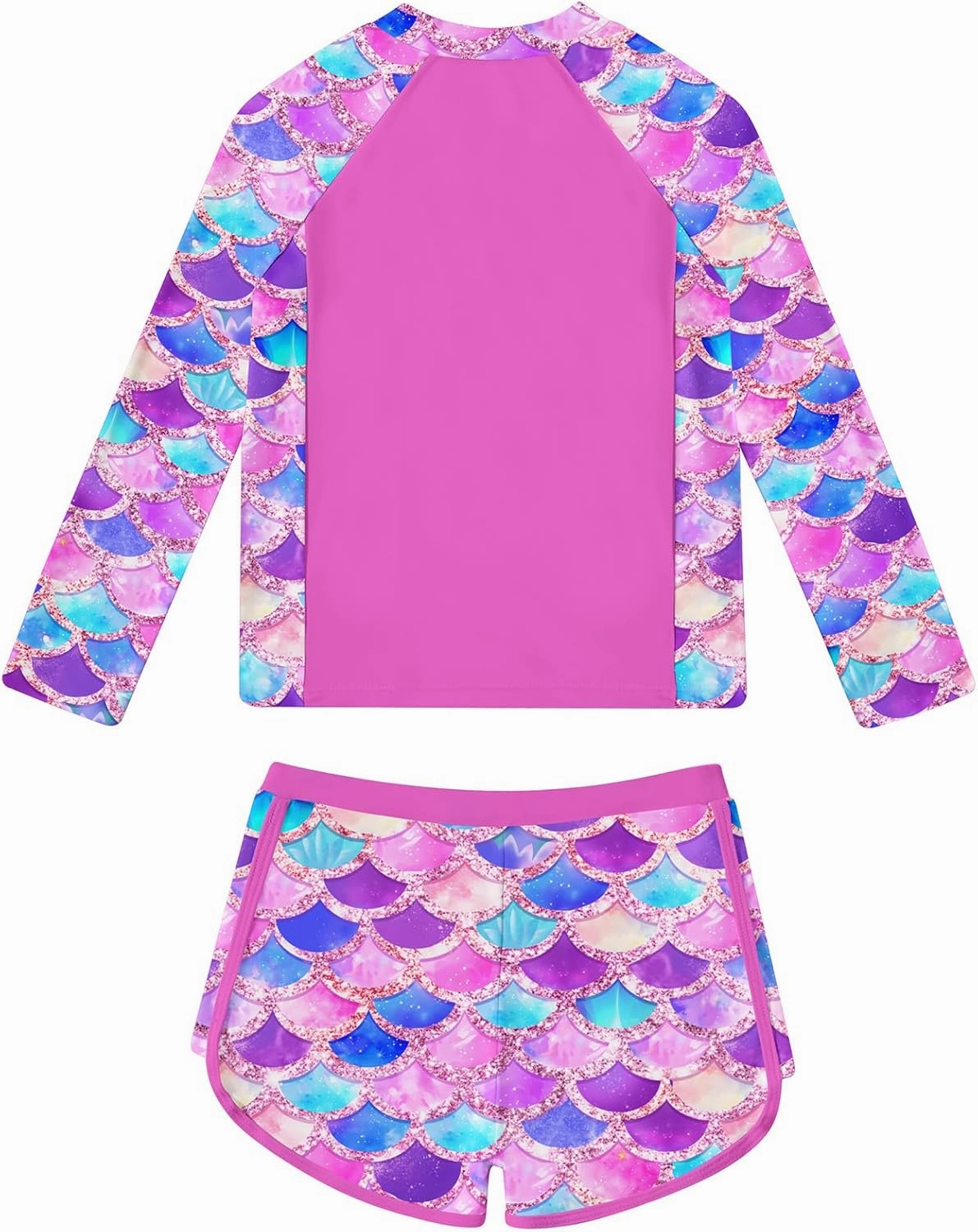 ALISISTER Girls Rash Guard Swimsuit 2 Pieces Long Sleeve Bathing Suits Swimwear for 5-9 Years UPF 50 