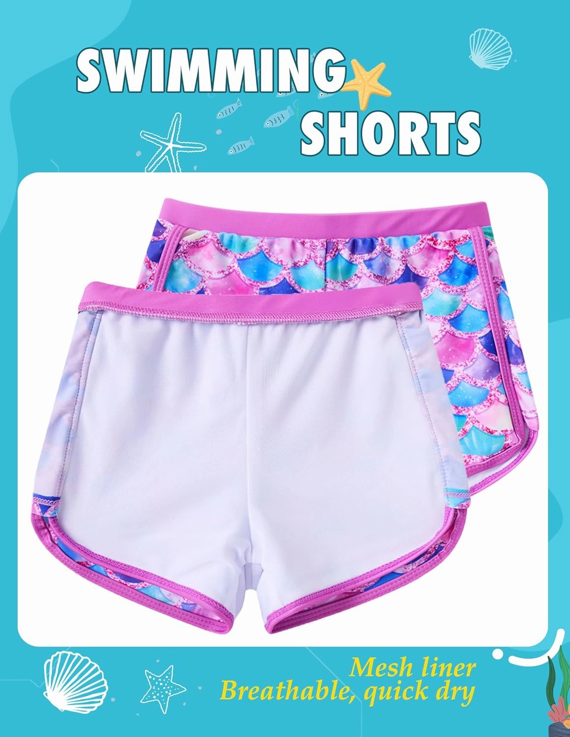 ALISISTER Girls Rash Guard Swimsuit 2 Pieces Long Sleeve Bathing Suits Swimwear for 5-9 Years UPF 50 
