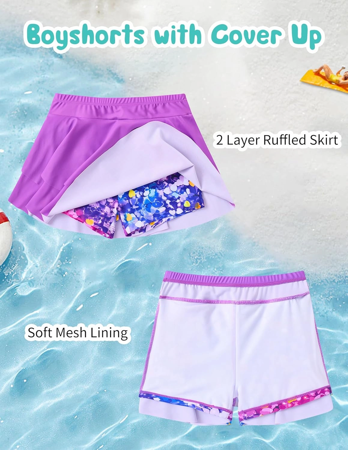ALISISTER Girls Tankini Swimsuit Two Piece Bathing Suits Summer Beach Swimwear with Shorts for 7-12 Years