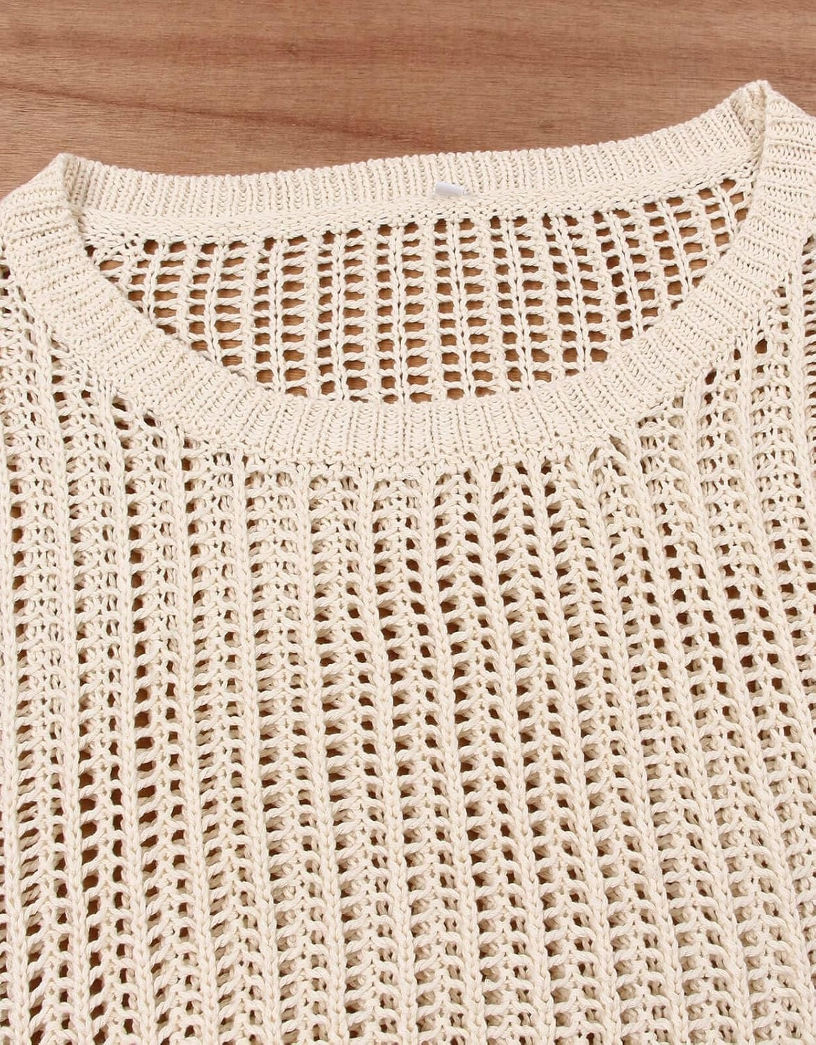 Alsol Lamesa Women's Plus Size Crochet Tops Short Sleeve Hollow Out Loose Scoop Neck Beach Crochet Cover Up 1X-5X
