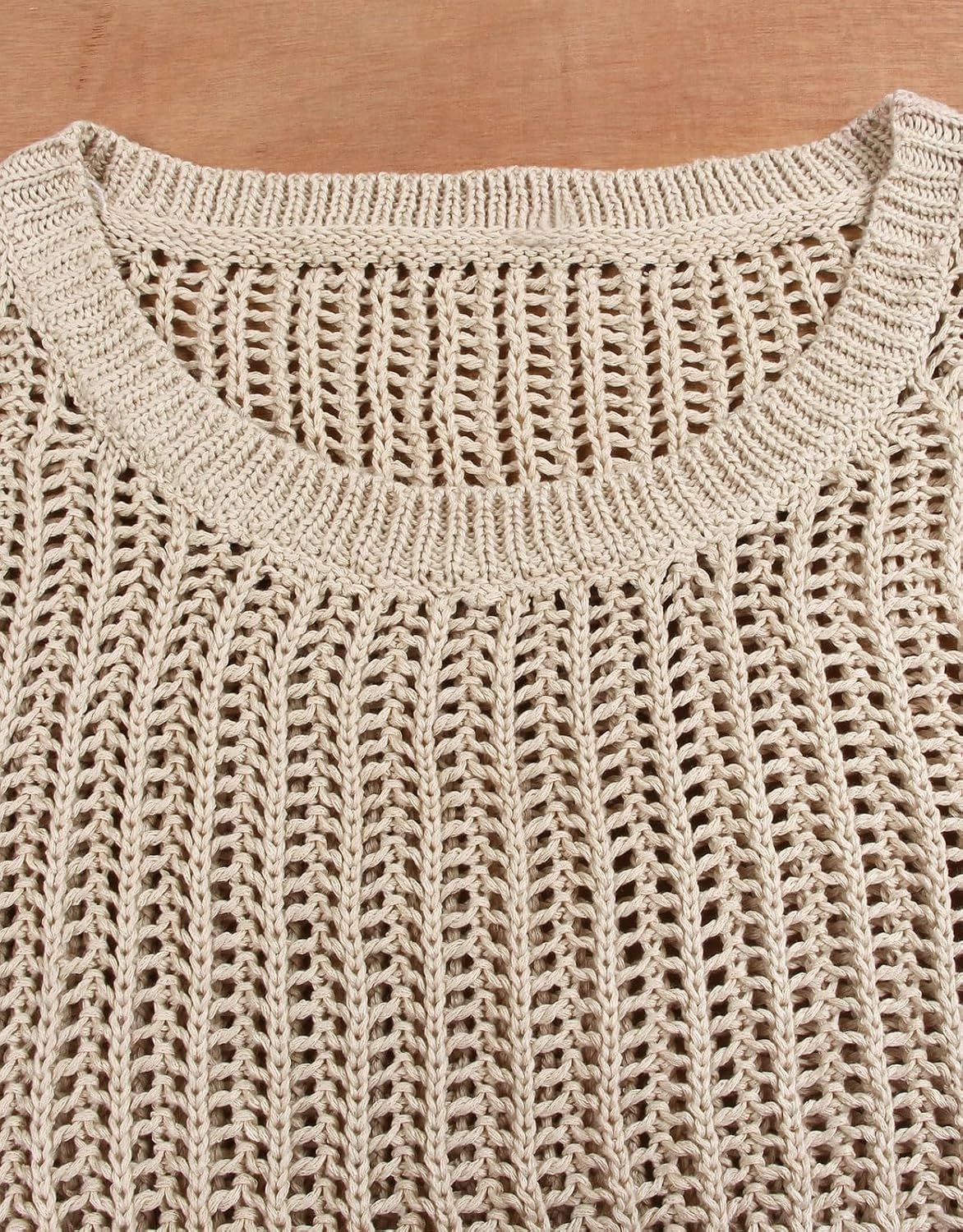 Alsol Lamesa Women's Plus Size Crochet Tops Short Sleeve Hollow Out Loose Scoop Neck Beach Crochet Cover Up 1X-5X