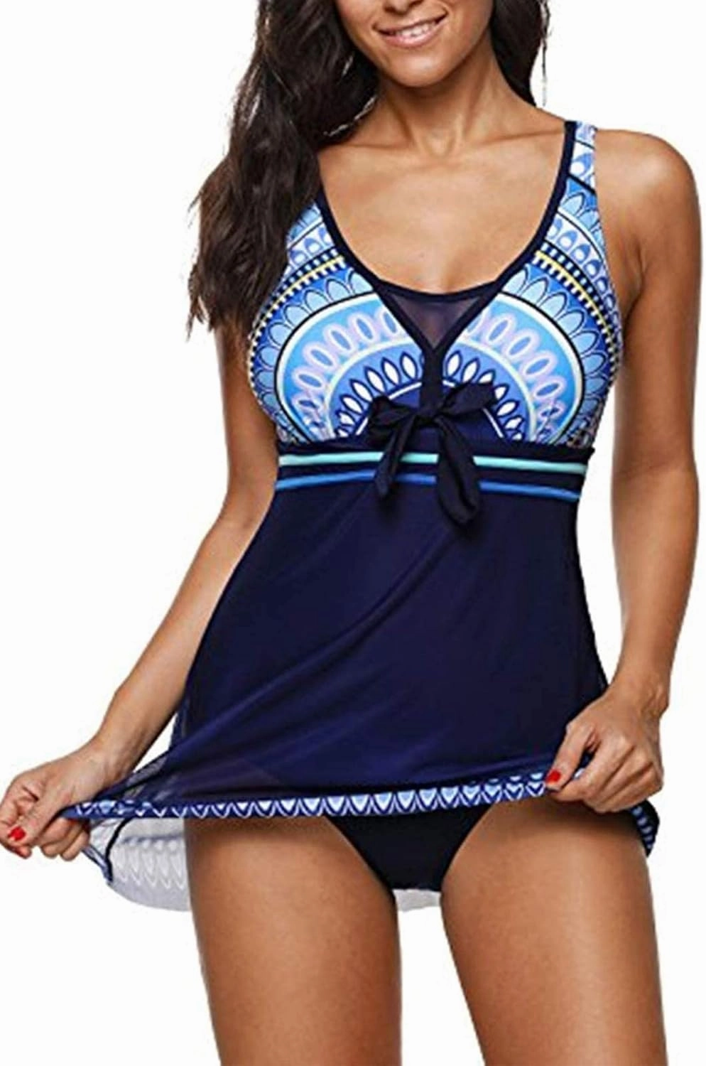 American Trends Bathing Suits Tummy Control Womens Mesh Swimdress One Piece Swimsuits for Women Athletic Swimwear