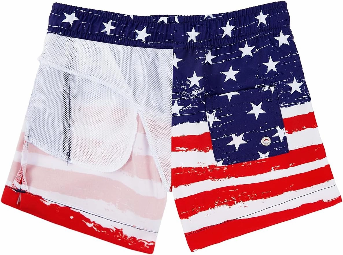 American Trends Boys Swim Trunks Toddler Swim Shorts Bathing Suit Kids Swimsuit Youth Swimwear
