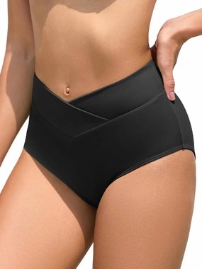 American Trends High Waisted Bikini Bottoms for Women Tummy Control Full Coverage Bathing Suit Swim Swimsuit Bottoms