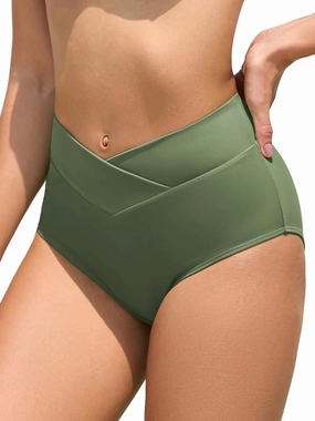 American Trends High Waisted Bikini Bottoms for Women Tummy Control Full Coverage Bathing Suit Swim Swimsuit Bottoms