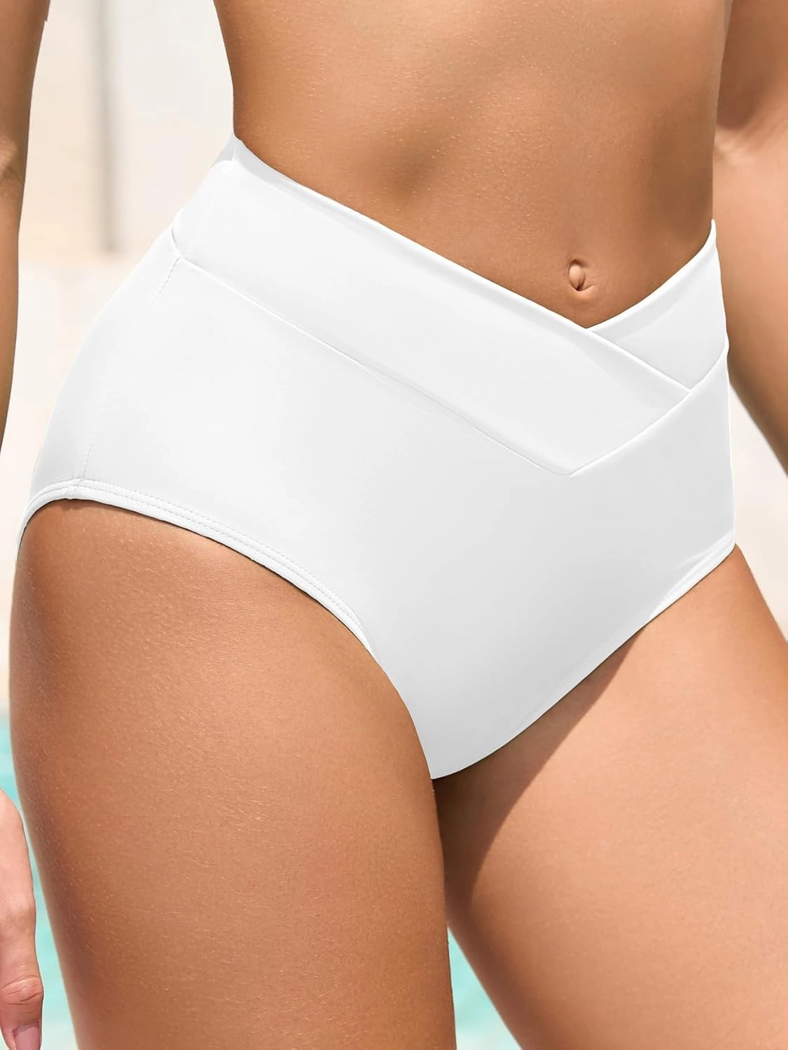 American Trends High Waisted Bikini Bottoms for Women Tummy Control Full Coverage Bathing Suit Swim Swimsuit Bottoms