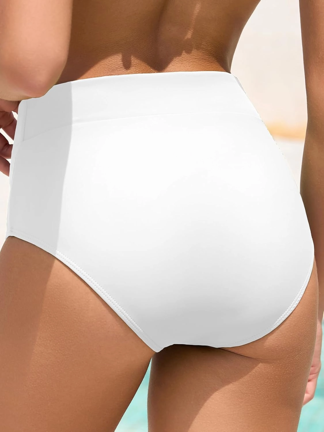American Trends High Waisted Bikini Bottoms for Women Tummy Control Full Coverage Bathing Suit Swim Swimsuit Bottoms
