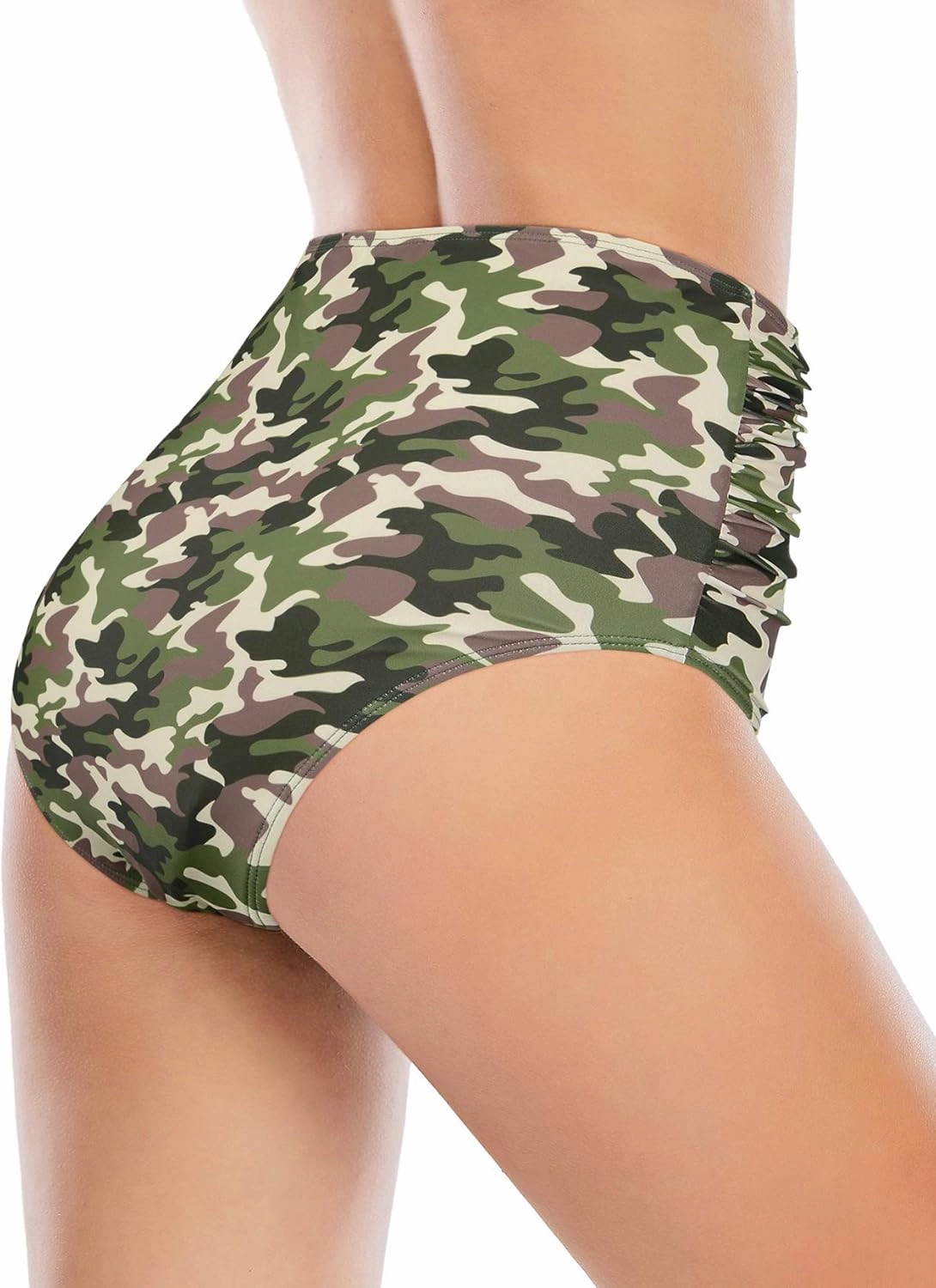 American Trends High Waisted Bikini Bottoms Ruched Tummy Control Swimsuits Bottoms Sexy Swim Bottom Bathing Suits for Women