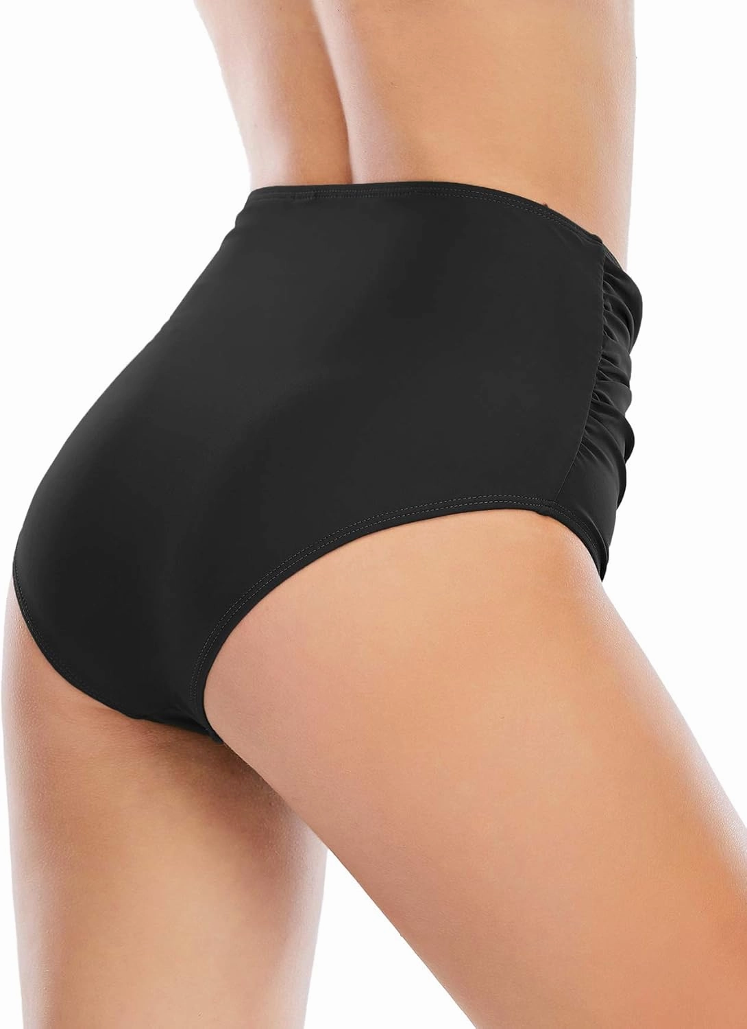 American Trends High Waisted Bikini Bottoms Ruched Tummy Control Swimsuits Bottoms Sexy Swim Bottom Bathing Suits for Women