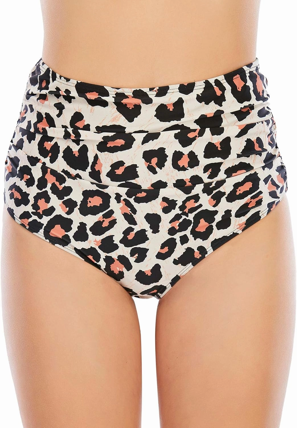 American Trends High Waisted Bikini Bottoms Ruched Tummy Control Swimsuits Bottoms Sexy Swim Bottom Bathing Suits for Women