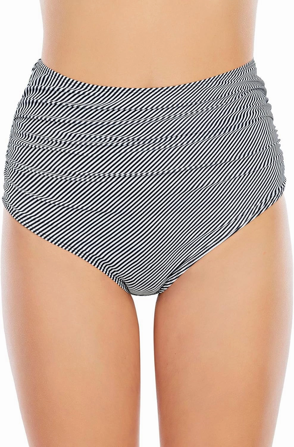American Trends High Waisted Bikini Bottoms Ruched Tummy Control Swimsuits Bottoms Sexy Swim Bottom Bathing Suits for Women