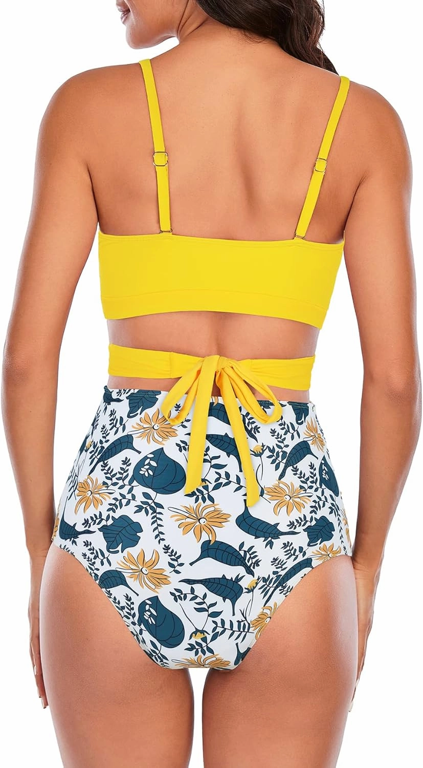 American Trends Womens High Waisted Bikini Swimsuits Push Up Bikini Sets Sexy Bathing Suits Two Piece Swimsuit