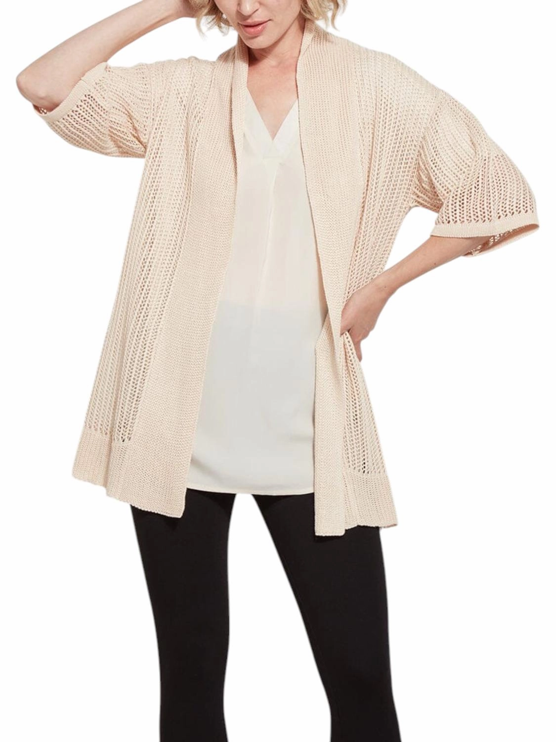 Amora Linen Mesh Cover Up In Pinenuts