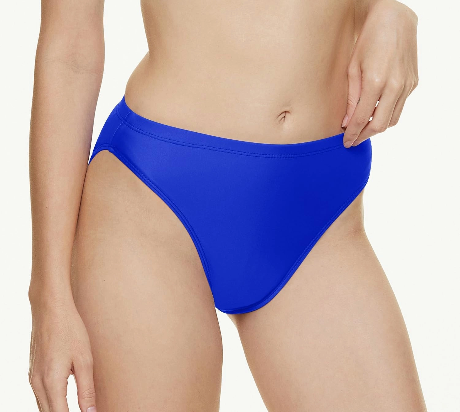 Annbon Women's High Cut Bikini Bottoms Mid Rise Tankini Swimsuit Bottom
