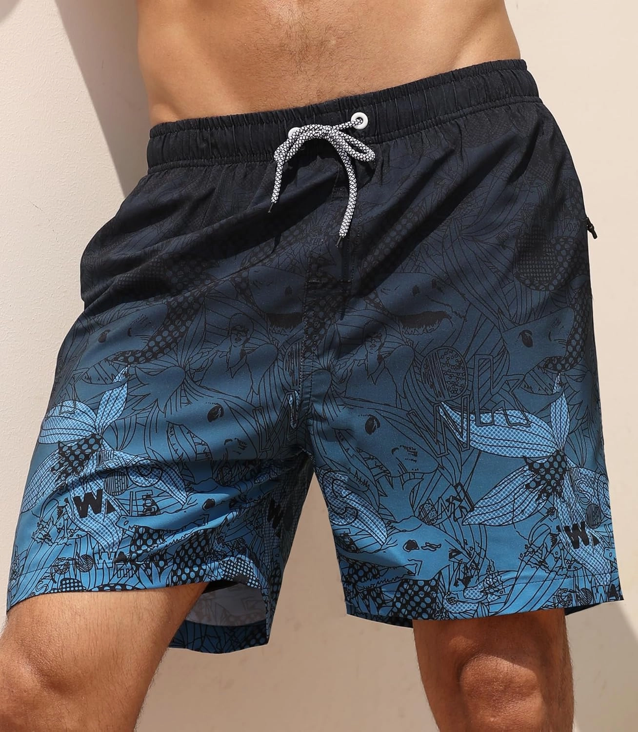 APTRO Men's Swim Trunks 2 in 1 Bathing Suit 5 Inch Beach Swimwear with Compression Liner
