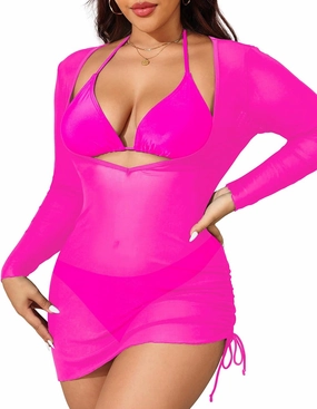 Aqua Eve Plus Size 3 Piece Bikini Set Women Swimsuits with Cover Up Bathing Suit