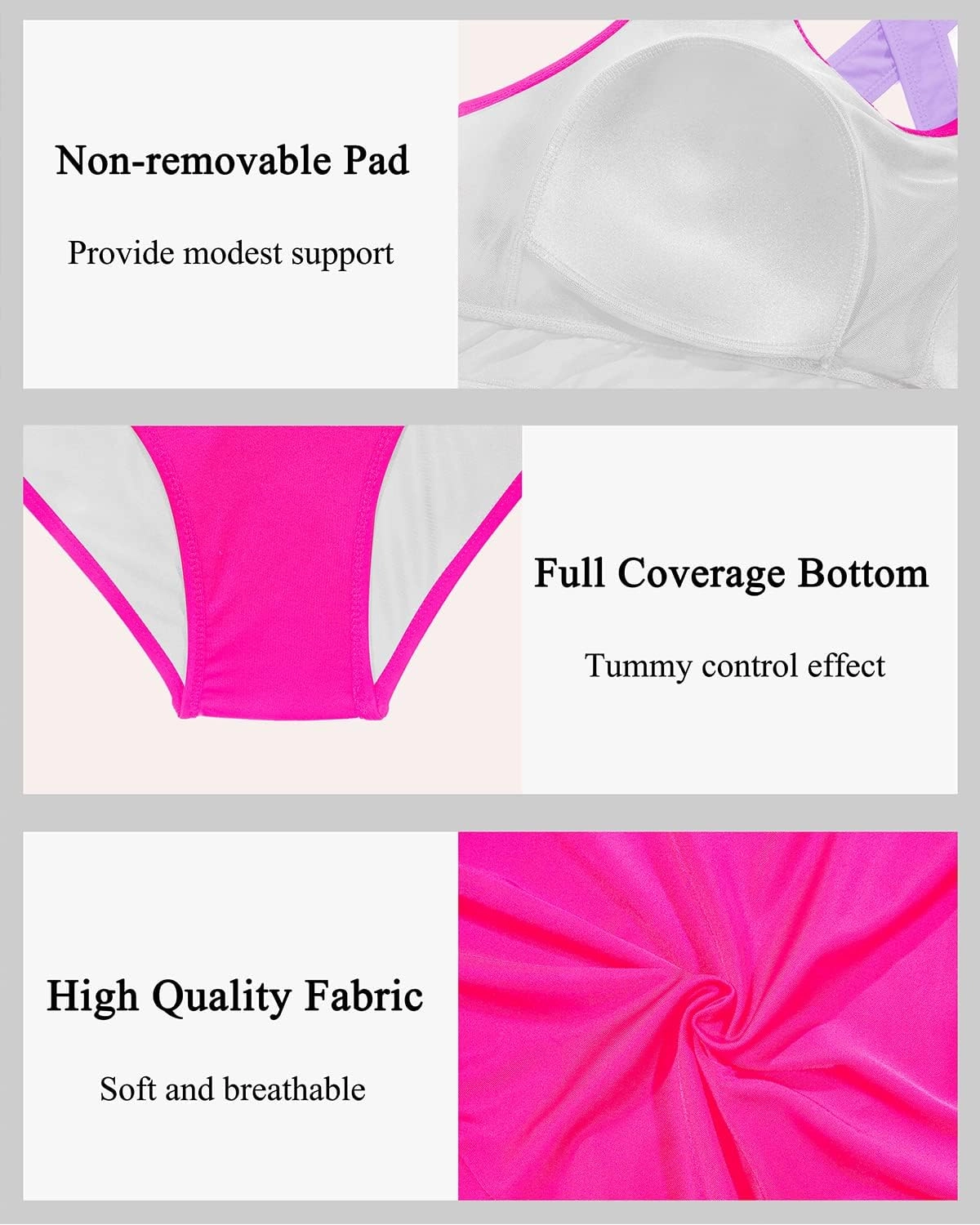 Aqua Eve Plus Size Two Piece High Waisted Bikini Swimsuits Scoop Neck Bikini Set Sporty Bathing Suits