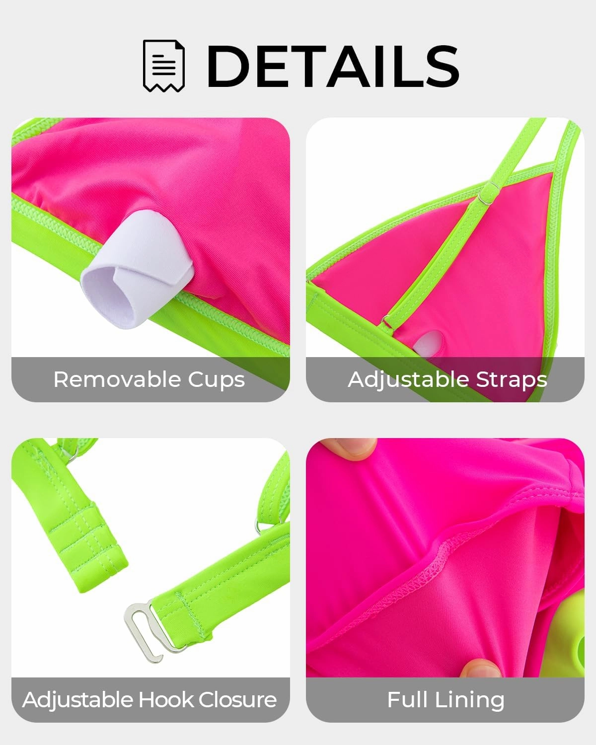 Aqua Eve Triangle High Waisted Bikini Set for Women Two Piece Bathing Suits Color Block Swimsuits