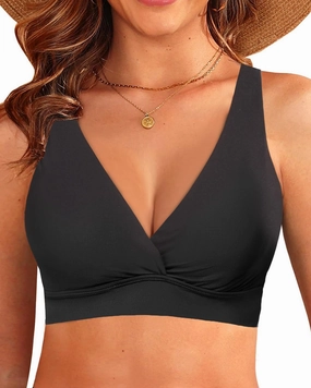 Aqua Eve Women Bikini Top Only Push Up Swimsuit Top Padded Bathing Suit Top for Large Bust