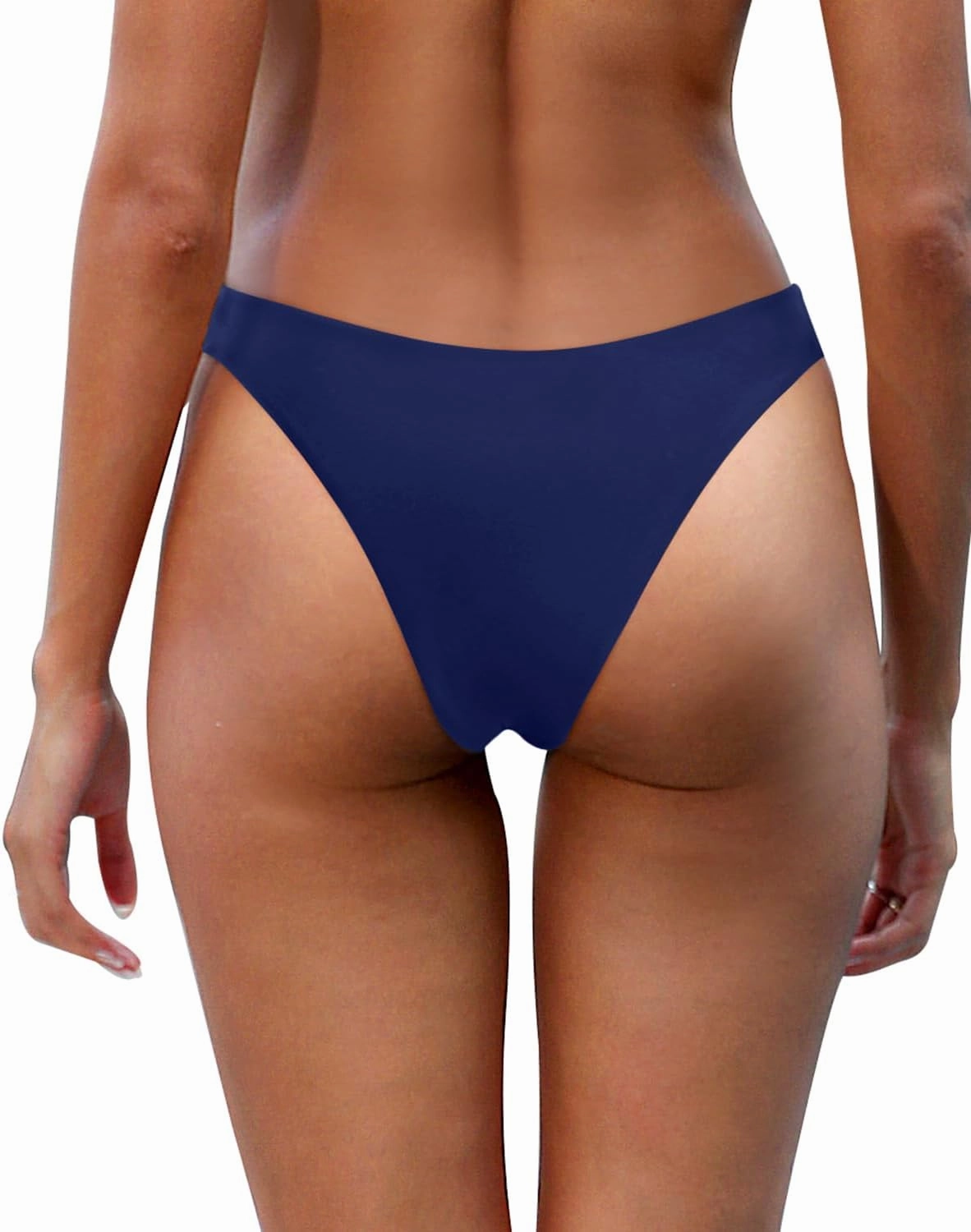 Aqua Eve Women Cheeky Bikini Bottom Brazilian High Cut Swim Bottom Low Rise Bathing Suit Bottom