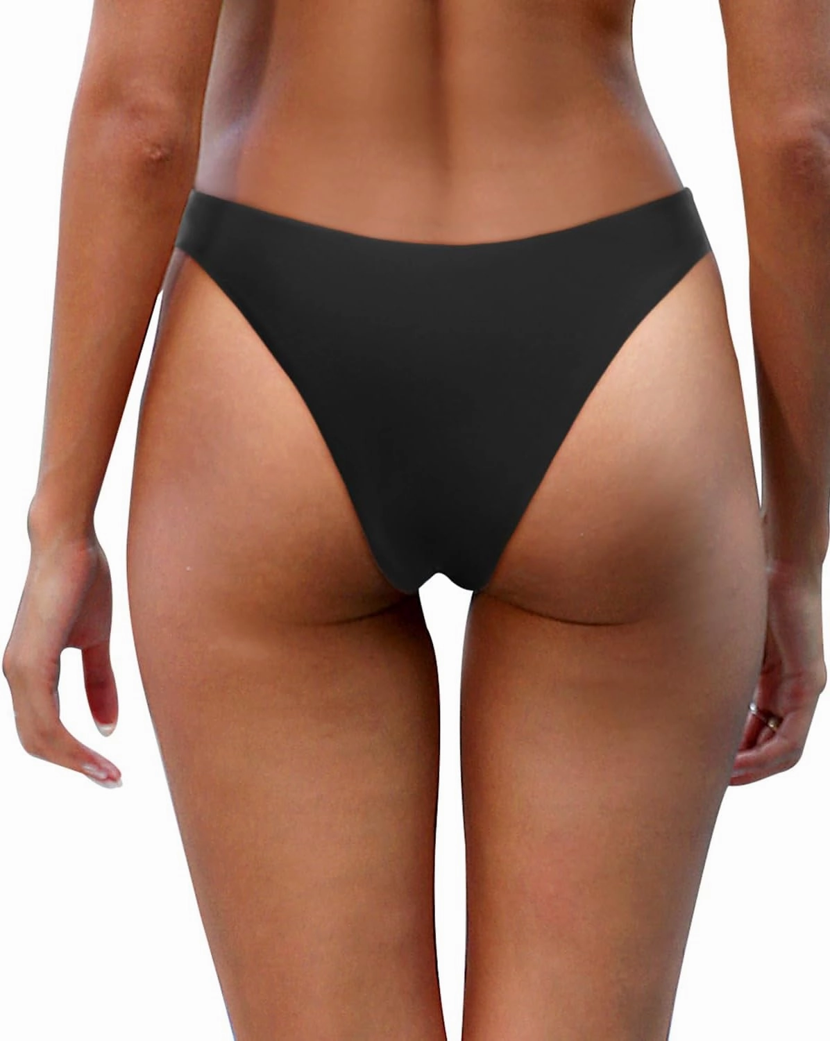Aqua Eve Women Cheeky Bikini Bottom Brazilian High Cut Swim Bottom Low Rise Bathing Suit Bottom