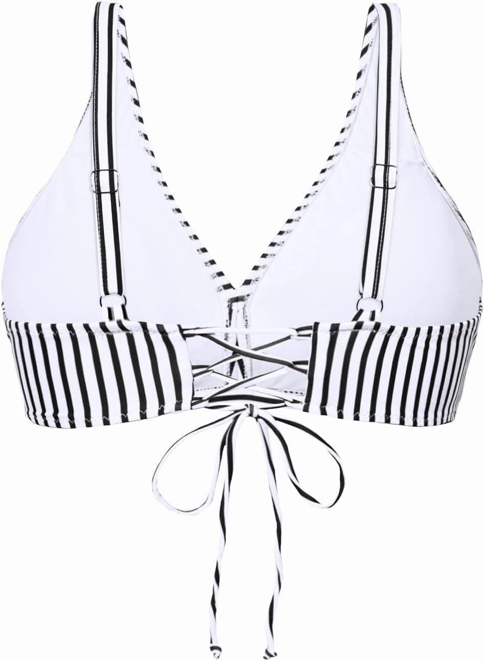 Aqua Eve Women Full Coverage Bikini Top No Bottom Push up Swimsuits Top Sport Bra Bathing Suits Tops