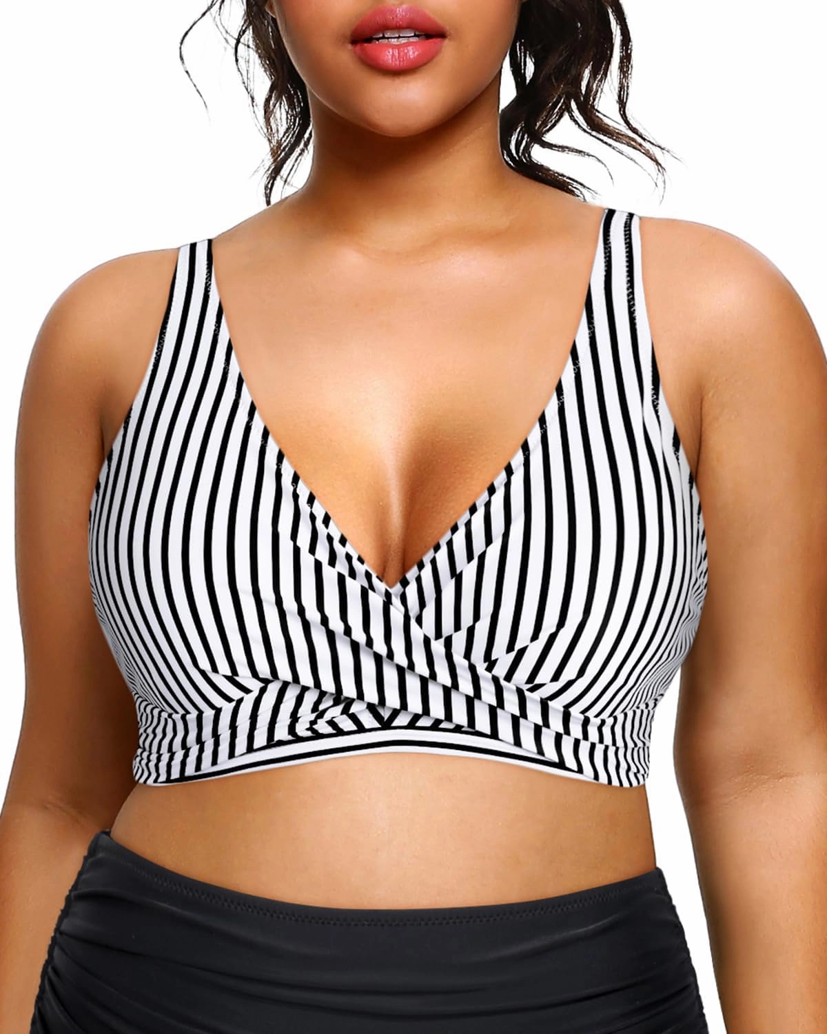 Aqua Eve Women Full Coverage Bikini Top No Bottom Push up Swimsuits Top Sport Bra Bathing Suits Tops
