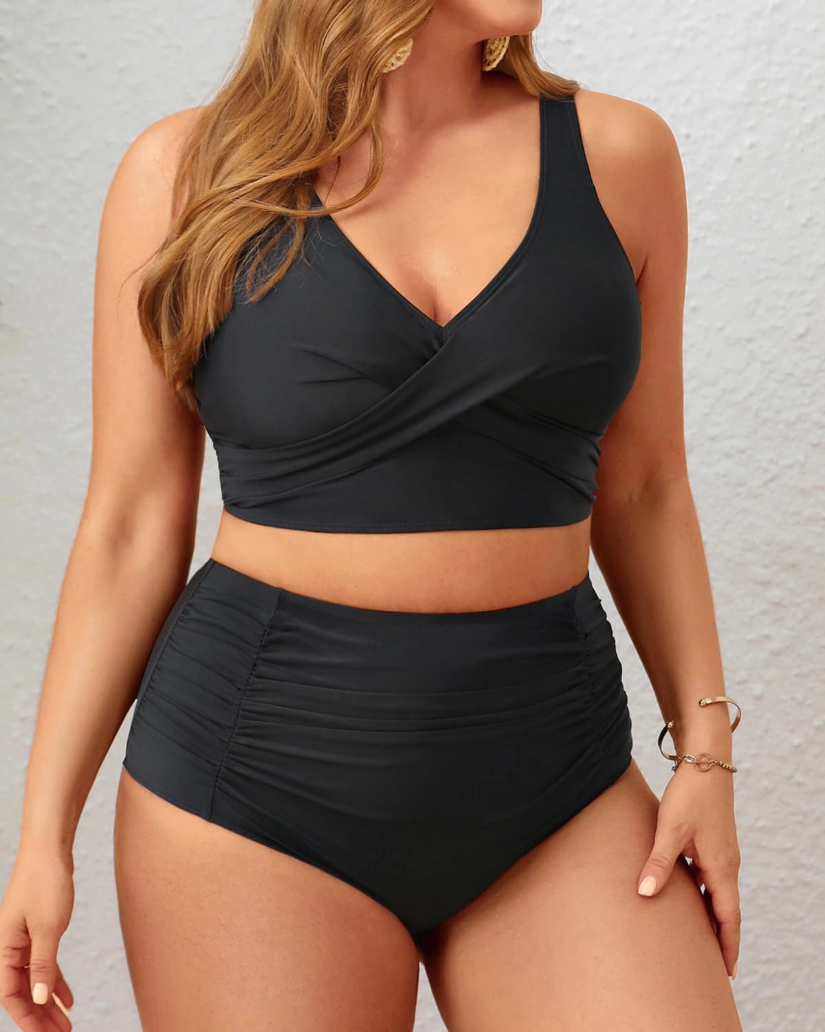 Aqua Eve Women Plus Size Two Piece Swimsuit High Waisted Bikini Set Tummy Control Bathing Suit