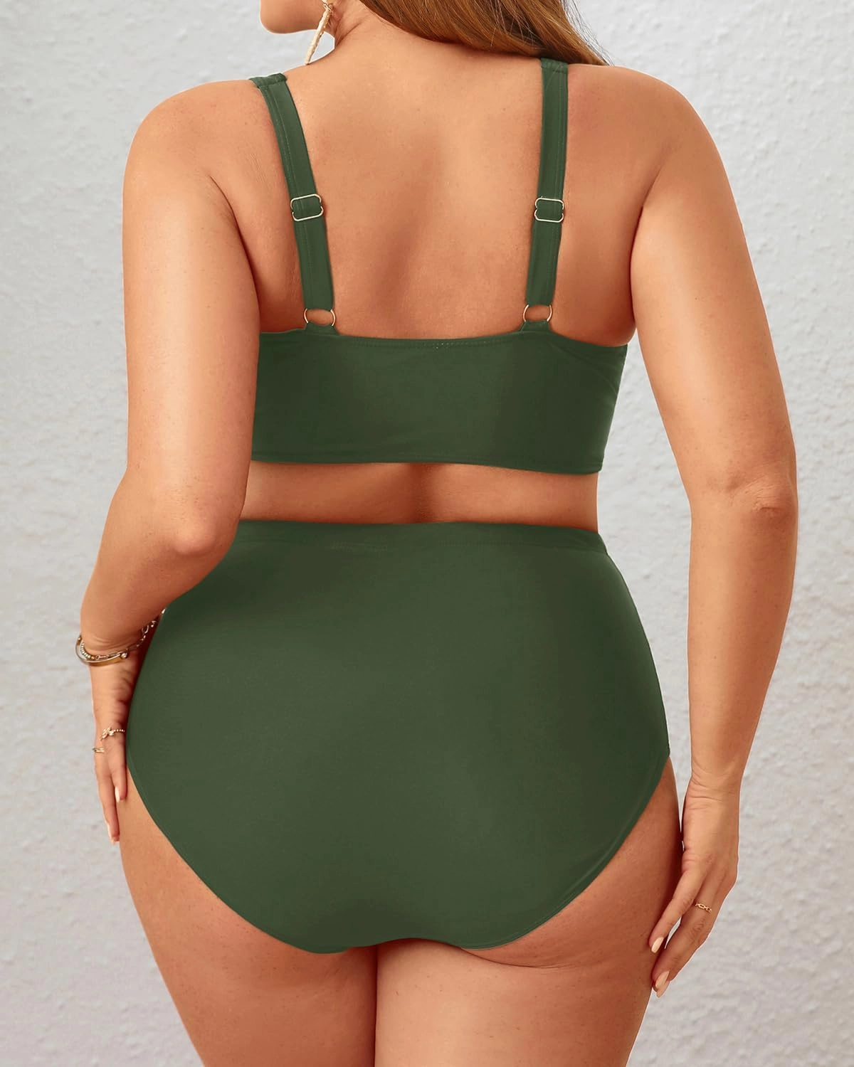 Aqua Eve Women Plus Size Two Piece Swimsuit High Waisted Bikini Set Tummy Control Bathing Suit