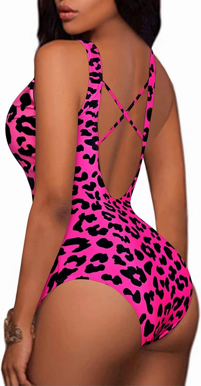 Aqua Eve Women Sexy One Piece Swimsuits Plunge Deep V Neck Cutout Bathing Suits