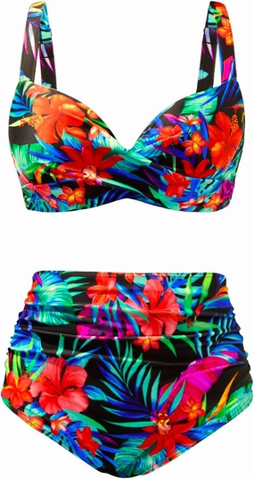Aqua Eve Women Underwire Bikini Set - High Waisted Two Piece Swimsuit Tummy Control Bathing Suit 2025 Push Up Swimwear