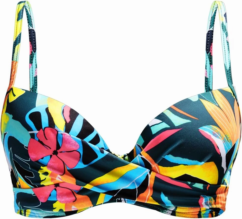 Aqua Eve Women Underwire Bikini Top Only - 2025 Push Up Swim Top Padded Bra Swimsuit