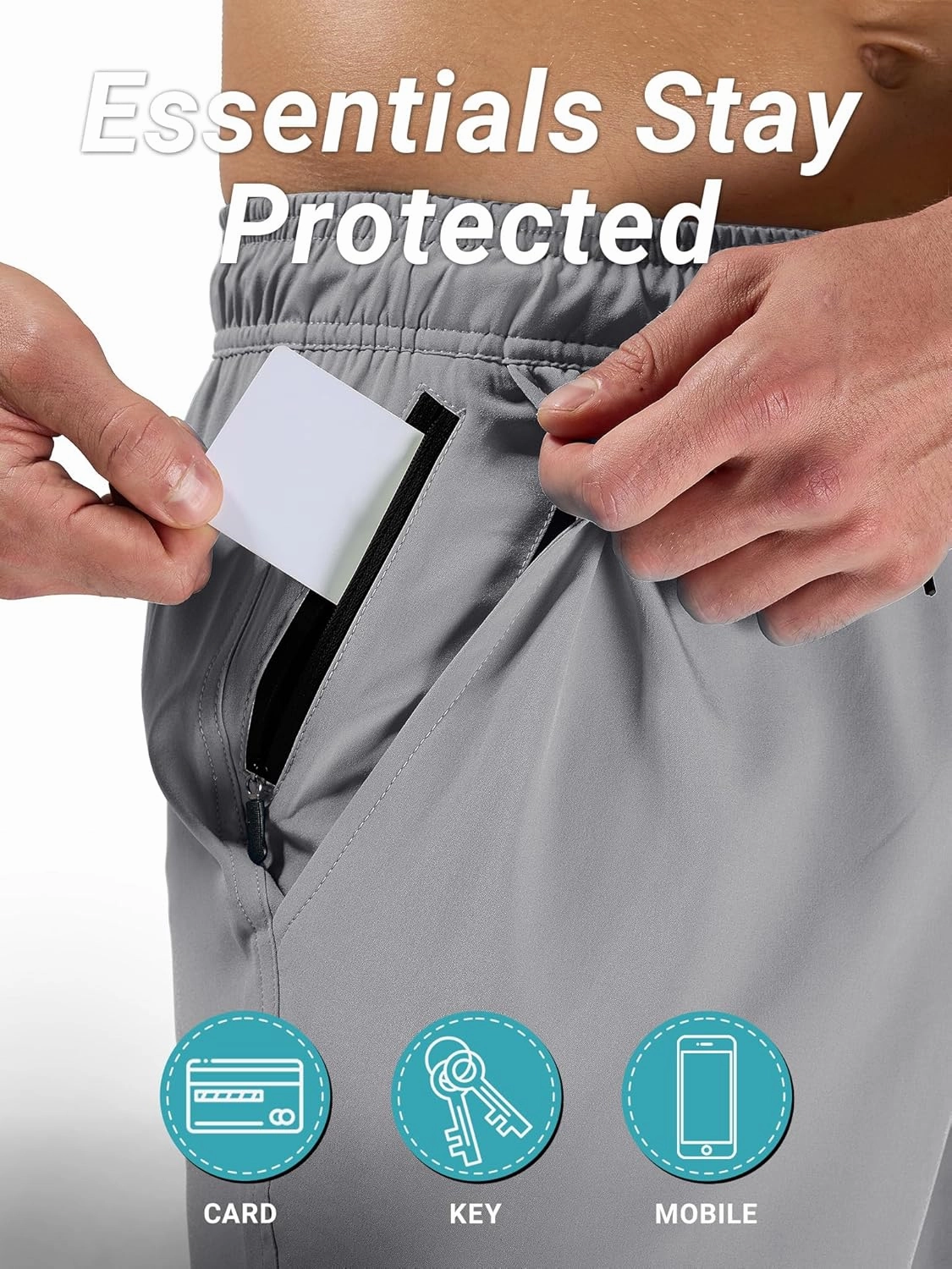 Arcweg Men's Swim Trunks 9" Swim Shorts with Compression Liner and Zipper Pockets Quick Dry Bathing Suit