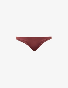 ASCENO Naples Mid-Rise Bikini Briefs in Burgundy