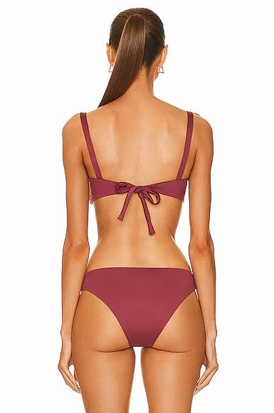ASCENO Naples Mid-Rise Bikini Briefs in Burgundy