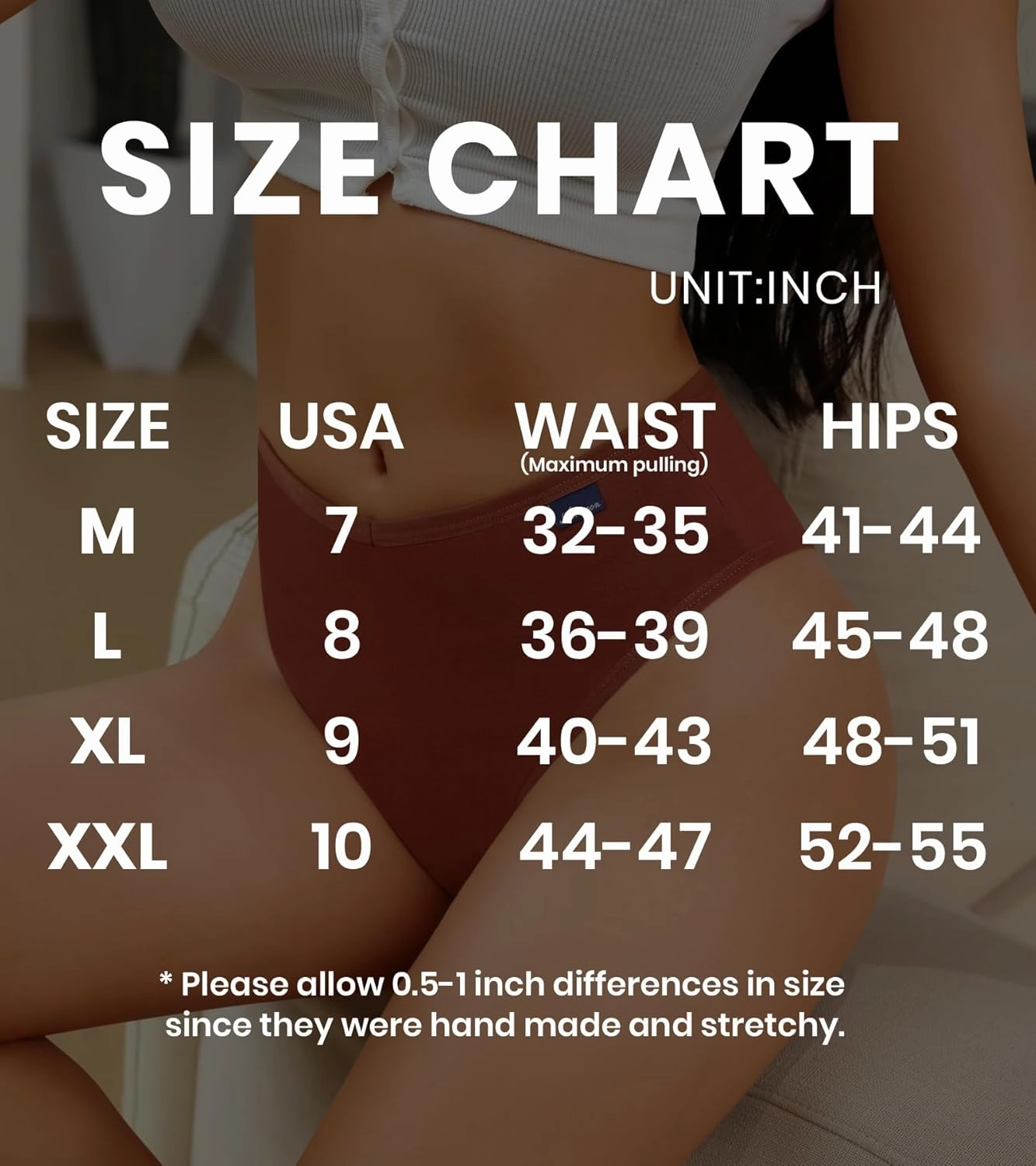 ASIMOON High Waisted Cotton Bikini Underwear for Women Sexy High Cut Cheeky Panties Ladies Stretch V Waist Panty