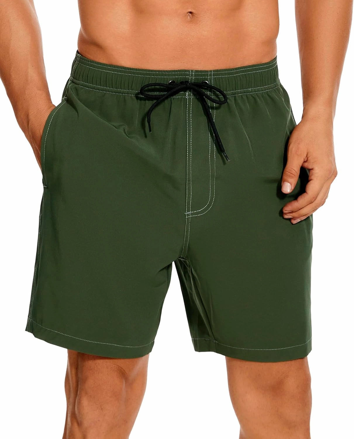 Aueyan Mens Swim Trunks with Compression Liner 7 inch Quick Dry Beach Board Shorts