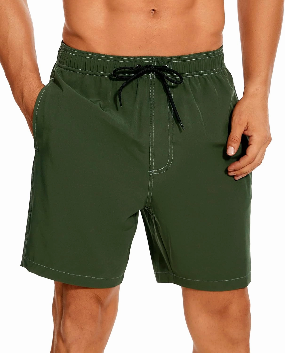 Aueyan Mens Swim Trunks with Compression Liner 7 inch Quick Dry Beach Board Shorts