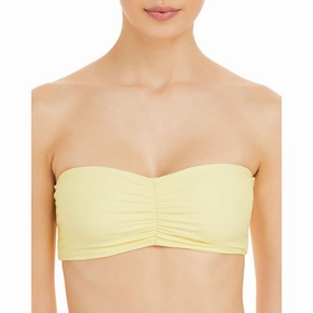 Ava Womens Shirred Bandeau Swim Top Separates