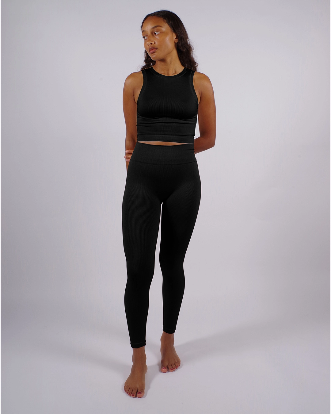 AWAKEN Ribbed Leggings | Black
