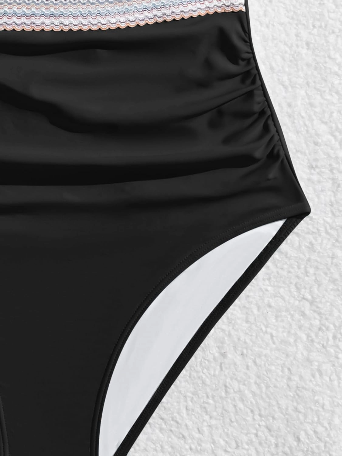 B2prity One Piece Swimsuit for Women Tummy Control V Neck Bathing Suit Color Block High Waisted Cutout Swimwear