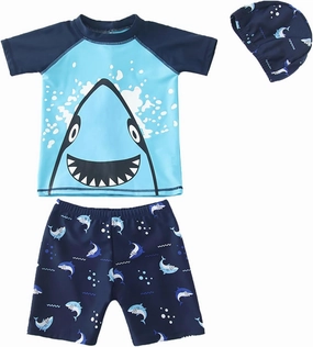 Baby Toddler Boys 3 Pieces Swimsuit Set Boys Swimwear Dinosaur Bathing Suit Rash Guards UPF 50 