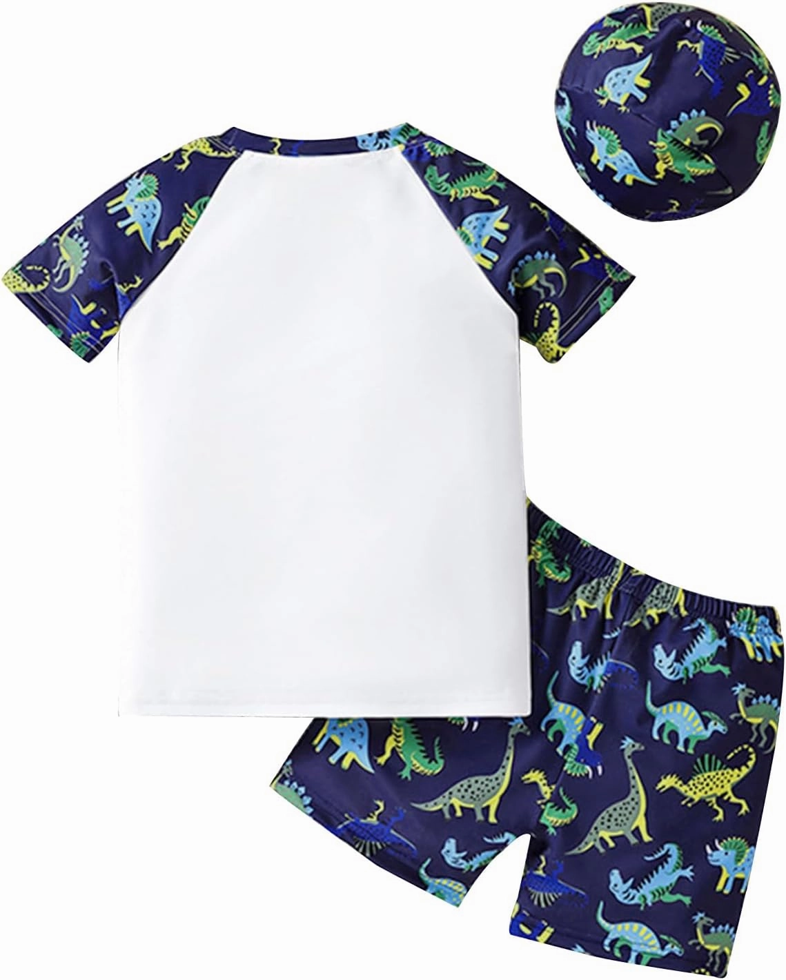Baby Toddler Boys 3 Pieces Swimsuit Set Boys Swimwear Dinosaur Bathing Suit Rash Guards UPF 50 
