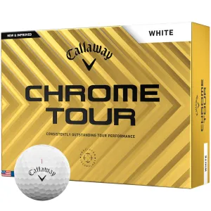 Back in Stock Callaway Chrome Tour Golf Balls - White - 12 Pack Unlock the Deal, USGA approved golf balls, Golf ball stamp kit