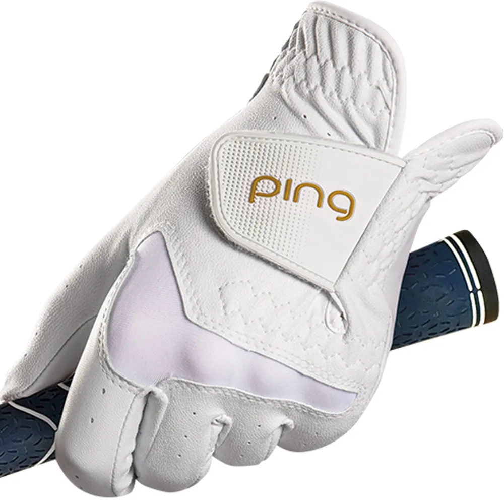 Ping Ladies Sport 223 Golf Glove - White/Gold, Golf balls for distance, Golf vest for men
