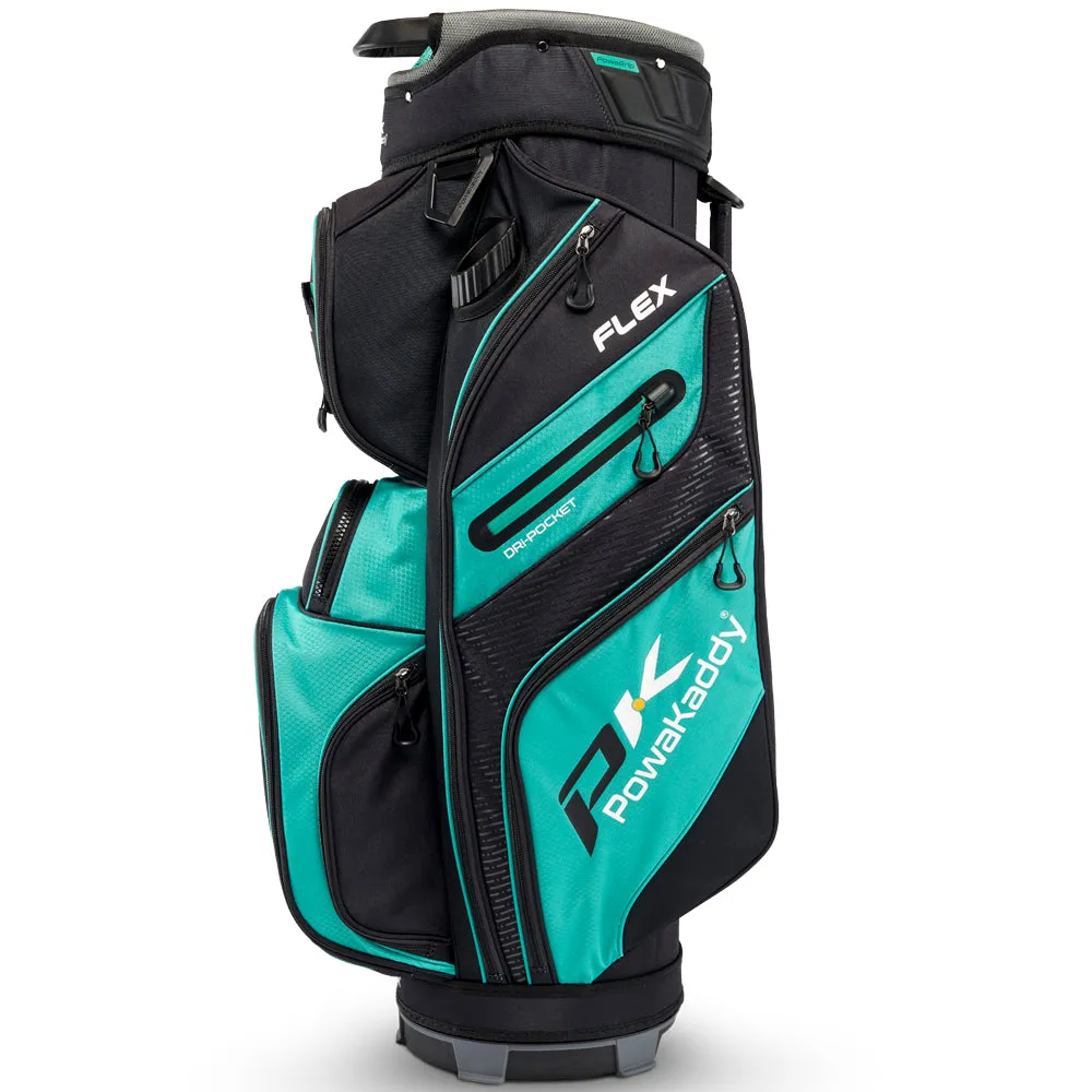 PowaKaddy FLEX Cart Bag -  Grey/Teal, Golf club loft adjustment, Golf tournament prizes