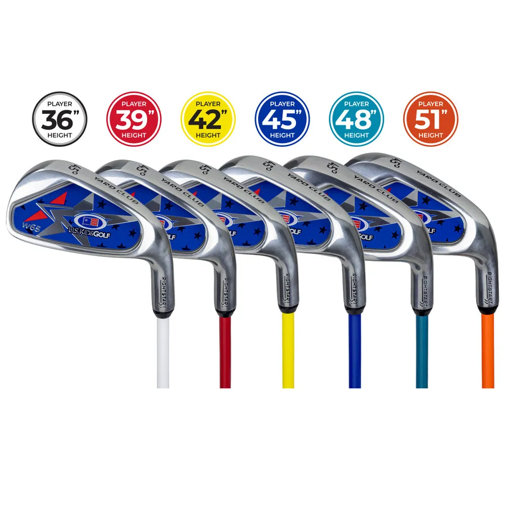 U.S. Kids Golf RS3-51 Junior Yard Club with 3 Yard Balls and Tee (51-54" Golfer Height), Golf ball stamp kit, Golf stand bag
