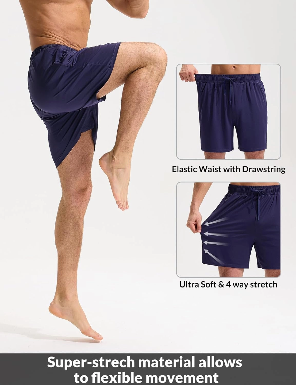 baleaf Mens Swim Trunks with Compression Liner 5 & 7 inch Quick Dry Bathing Suit Swim Shorts with Zippered Pockets