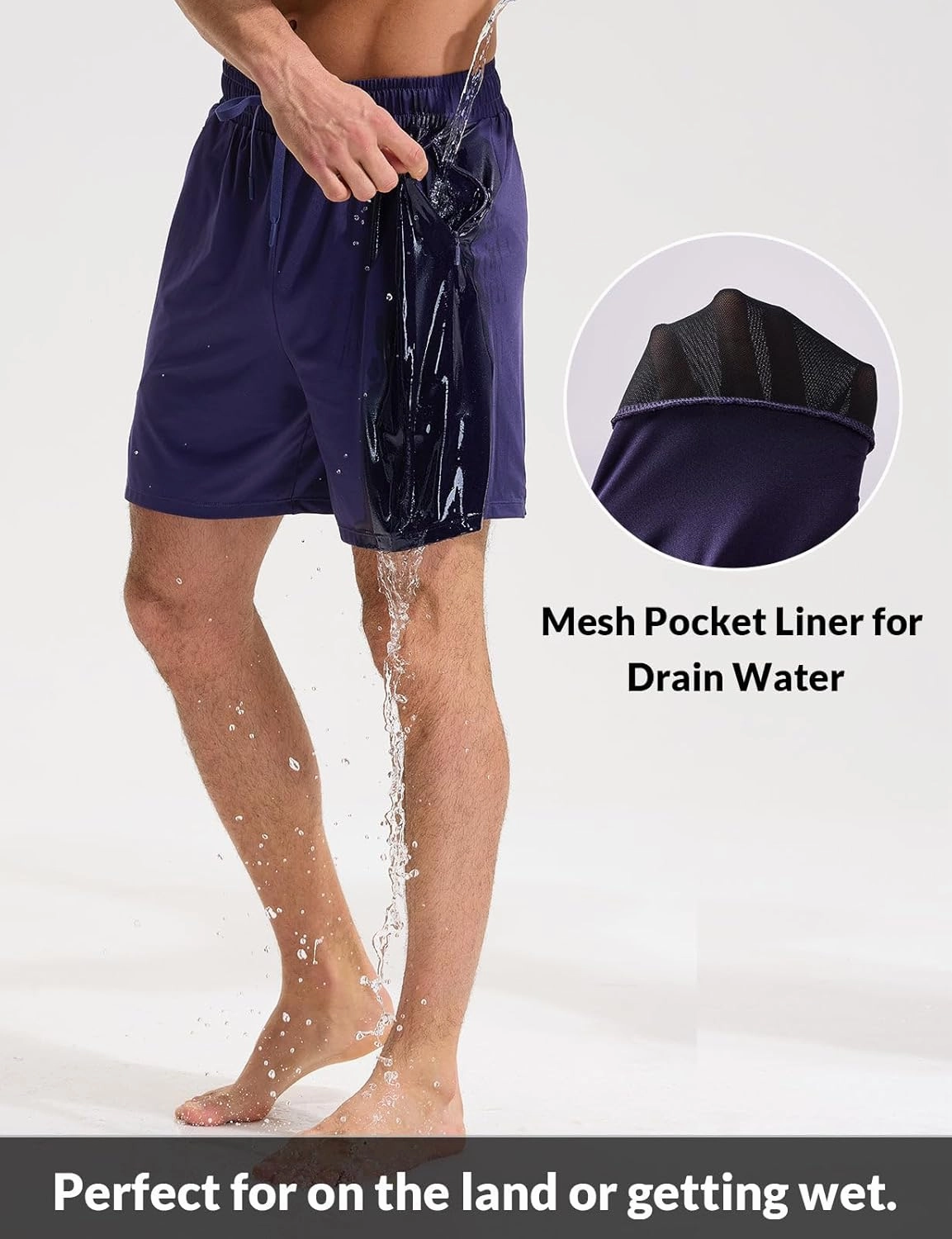 baleaf Mens Swim Trunks with Compression Liner 5 & 7 inch Quick Dry Bathing Suit Swim Shorts with Zippered Pockets
