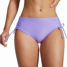 baleaf Women's Bikini Bottom Mid Waisted Adjustable Side Tie Swim Bottoms Ruched Cheeky Mid Coverage Swim Briefs